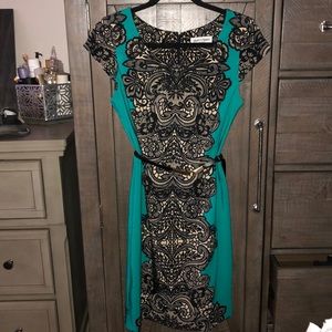 Lace print dress - Jade & Black Lace print Size 6